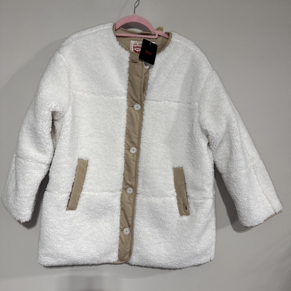 Levi's‎ Marlowe Overside Reversible Sherpa Jacket Womens Sz M NWT #051